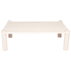 Terrazzo Topped Coffee Table with Wooden Doweled Legs