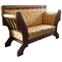 Important 19th Century Historismn German Spessart Oak 'Cardinal Sofa'