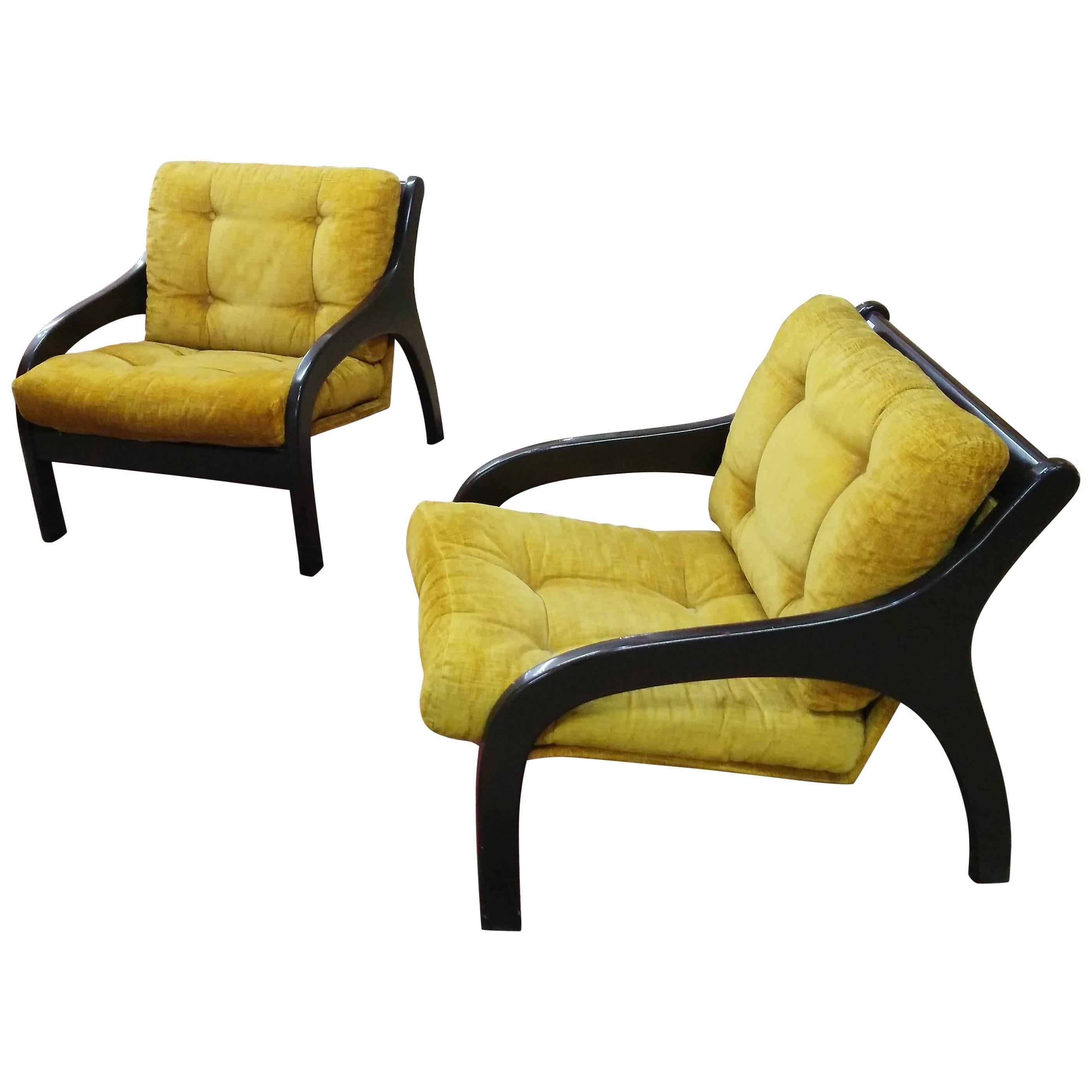 Pair of Vintage midcentury Italy Armchairs For Sale