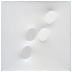 "Bianco", Turi Simeti White Shaped Surface Italian Painting, 1995