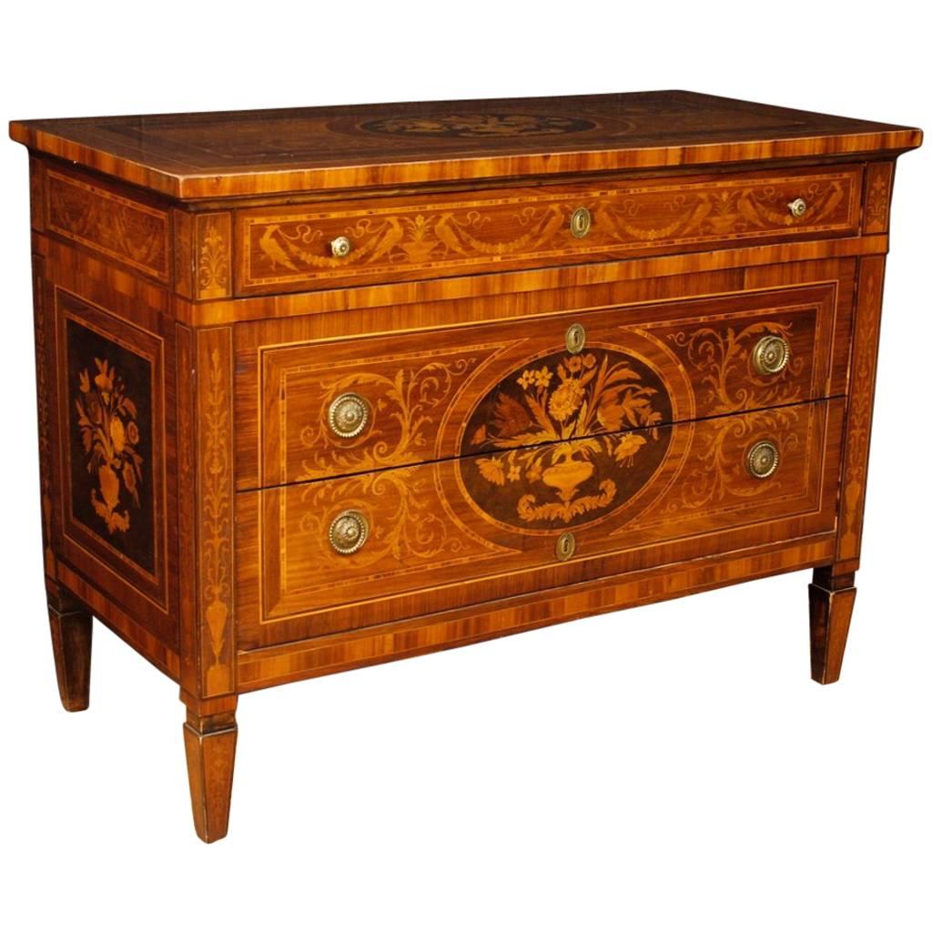 Italian Dresser in Inlaid Wood in Louis XVI Style from 20th Century