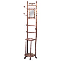 American Victorian Faux Bamboo Hatrack with Umbrella Stand