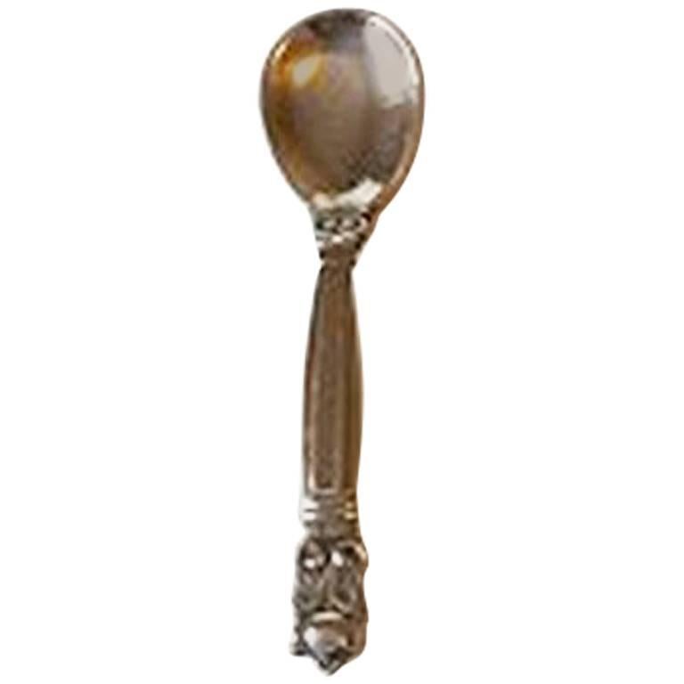 Georg Jensen Sterling Silver Acorn Salt Spoon No 103 For Sale
