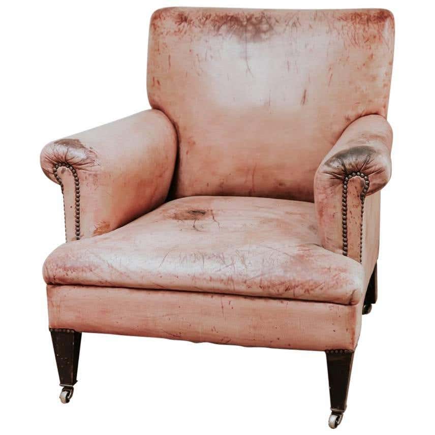 Pink Leather Armchair - 25 For Sale on 1stDibs