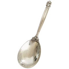 Georg Jensen Sterling Silver Acorn Large Serving Spoon #111