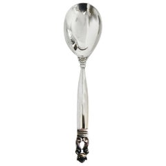 Georg Jensen Sterling Silver Acorn Curved Jelly Spoon #165