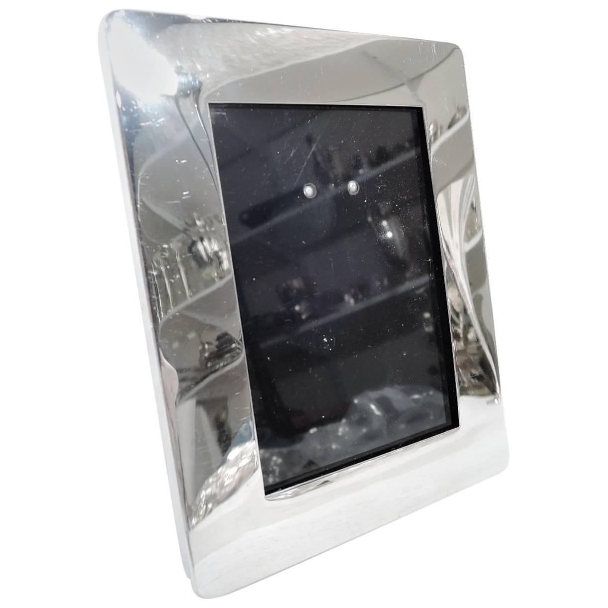 Striking American Modern Sterling Silver Picture Frame