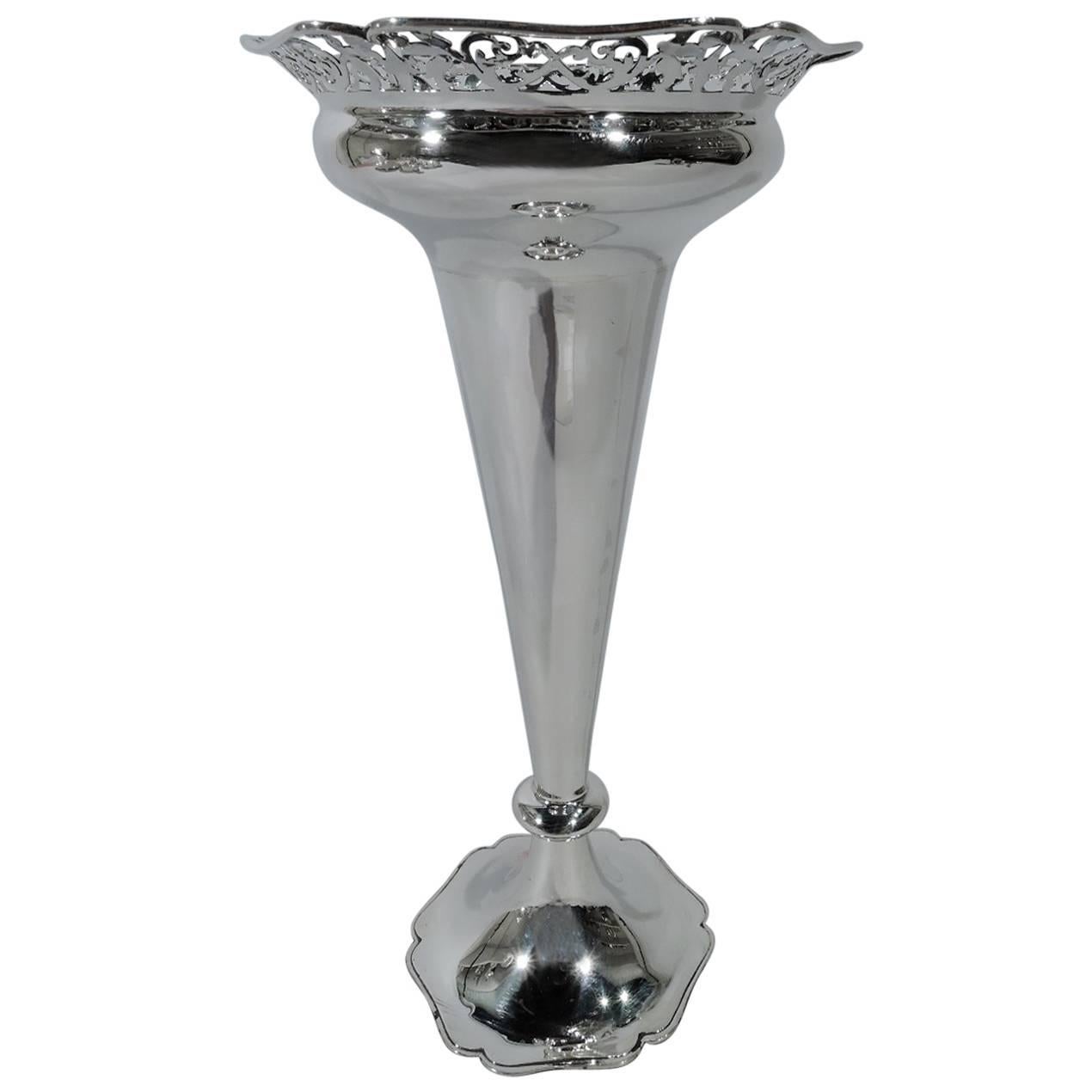 Sweet and Pretty Antique English Sterling Silver Vase