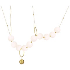 Coco Chandelier, Configuration 01 in Satin Brass by Larose Guyon