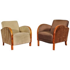 Pair of Compatible Art Deco Oceanliner Chairs