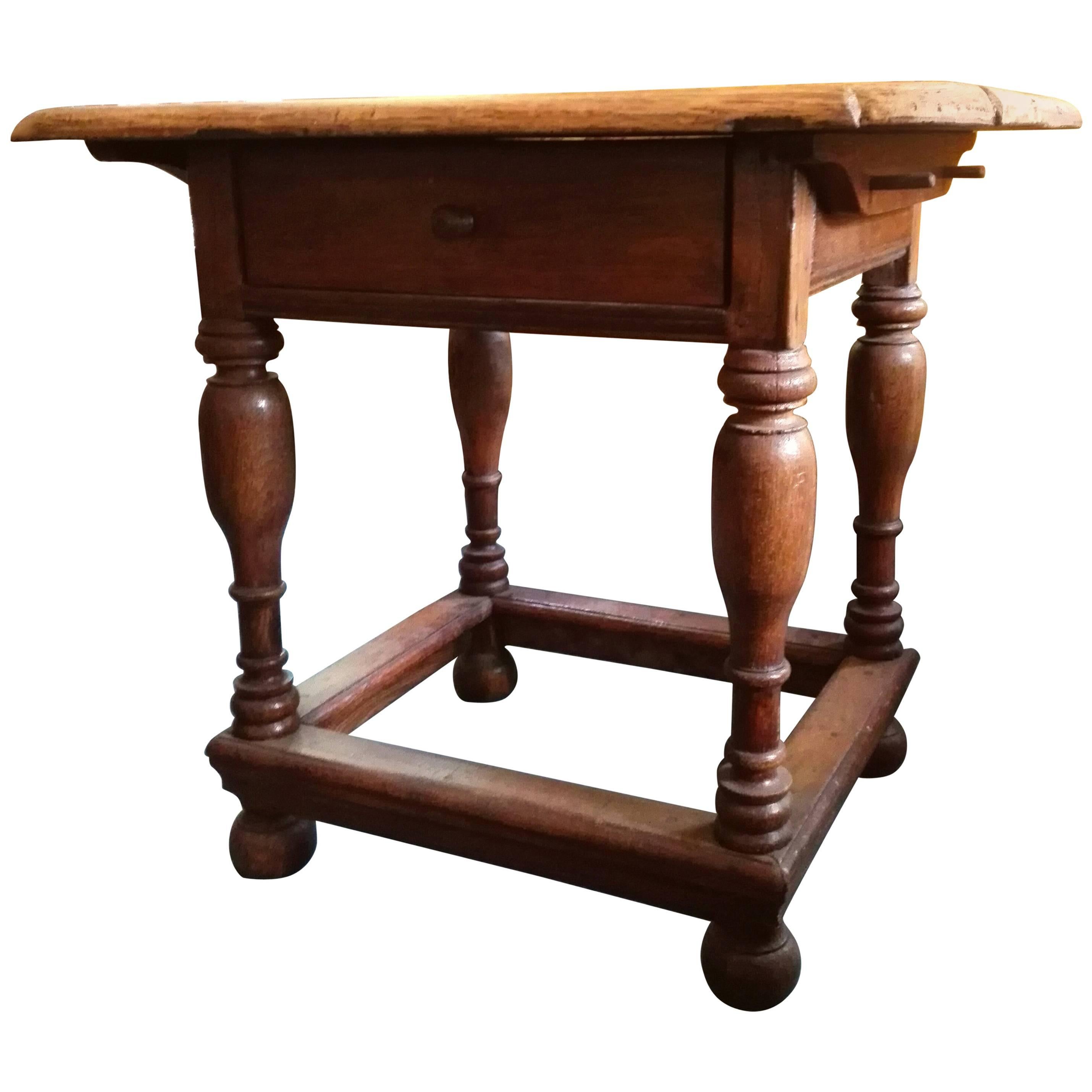 17th Century Barock Solid German Oak "Payment Table" Carved Sculptured Legs For Sale