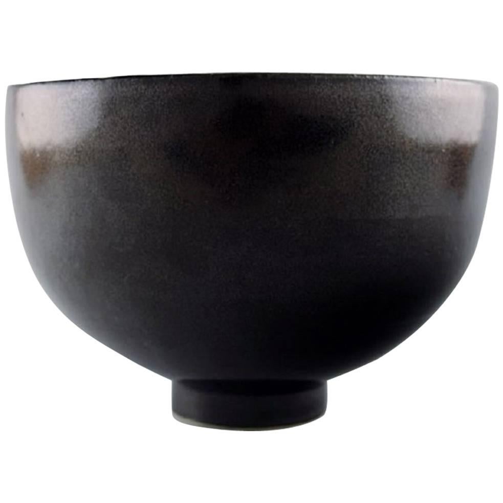 Unique Ceramics Bowl by Birthe Sahl, Halvrimmen, Denmark, Late 20th Century