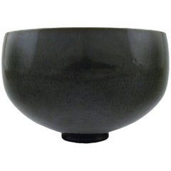 Unique Ceramics Bowl by Birthe Sahl, Halvrimmen, Denmark, Late 20th Century
