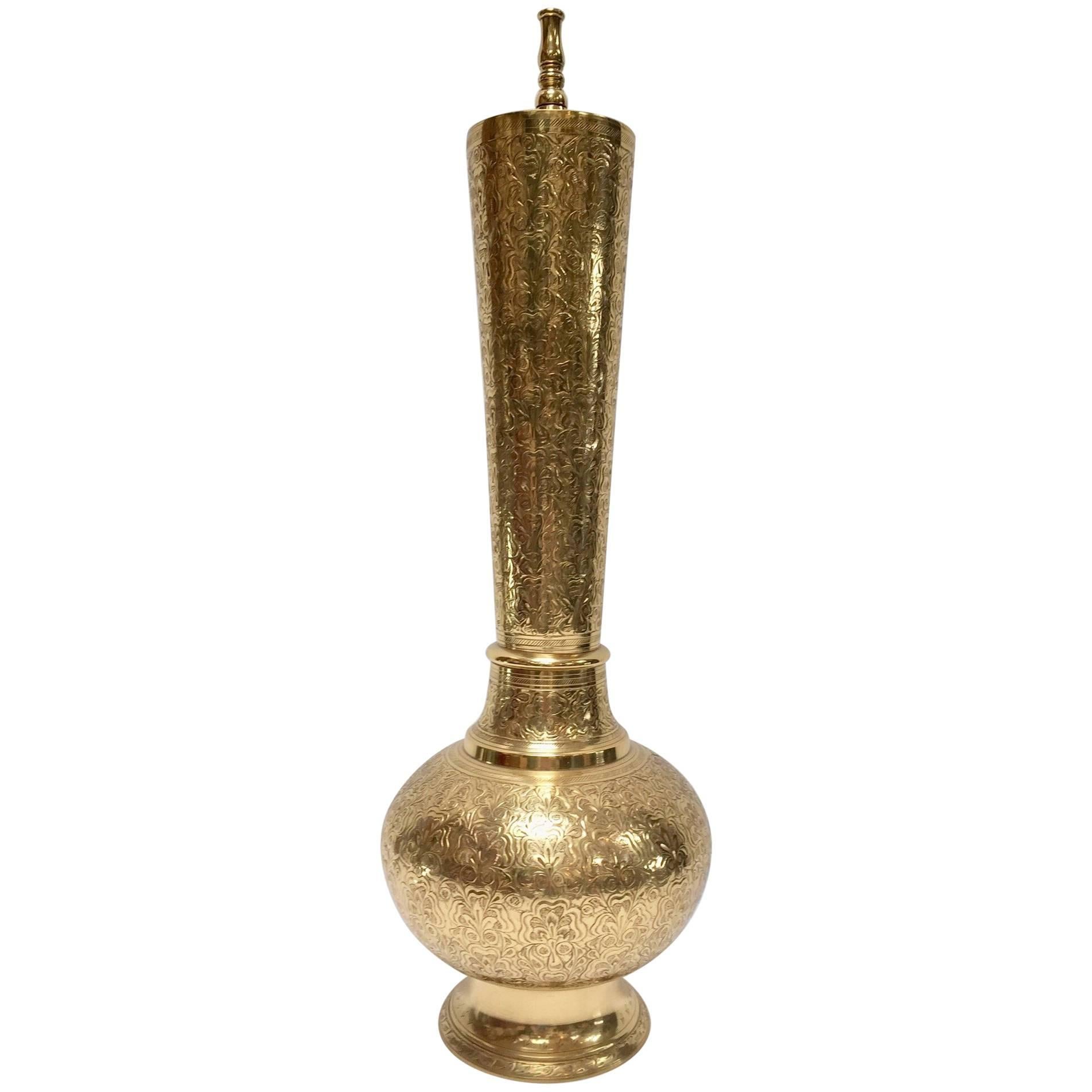 1 12 inch Diameter Made in India Vintage 1980's Ornamental Brass Burner 2 Piece