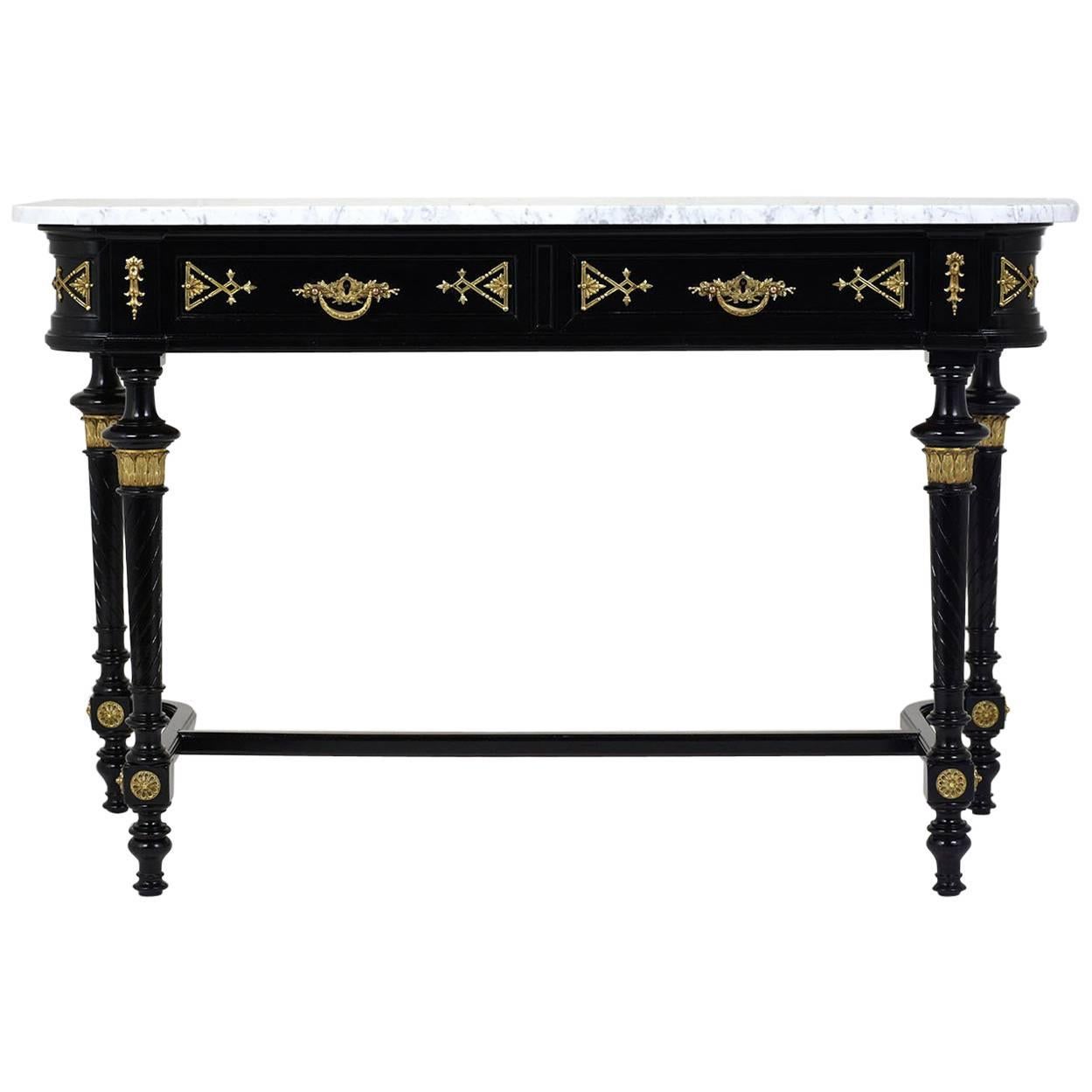 19th Century Louis XVI Style Marble Console Table