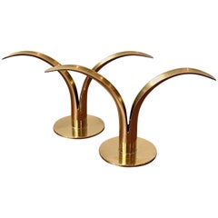 Midcentury Brass Candlestick Holders by Iver Alenius Bjork for Ystad, Sweden