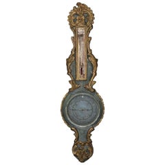 Barometro in legno dorato francese Luigi XVI del XVIII secolo
