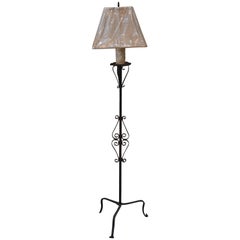 French Iron Torchiere Floor Lamp