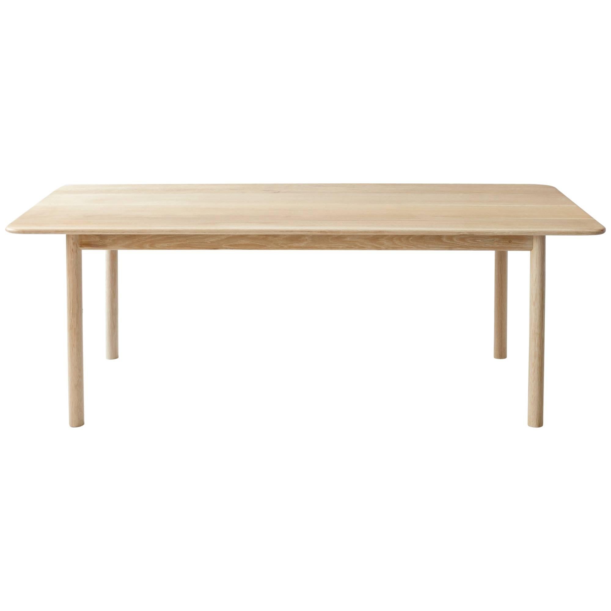 Contemporary Wood Range Table in White Oakwood by Fort Standard For Sale
