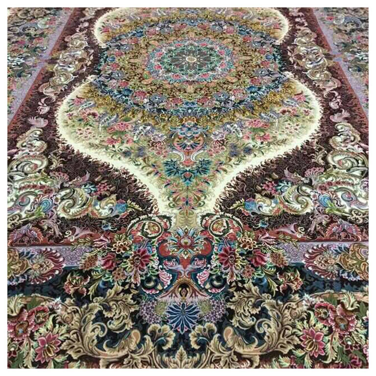 Shams Gold, Master Novinfar Hand-Knotted Persian Tabriz Rug/Carpet For Sale