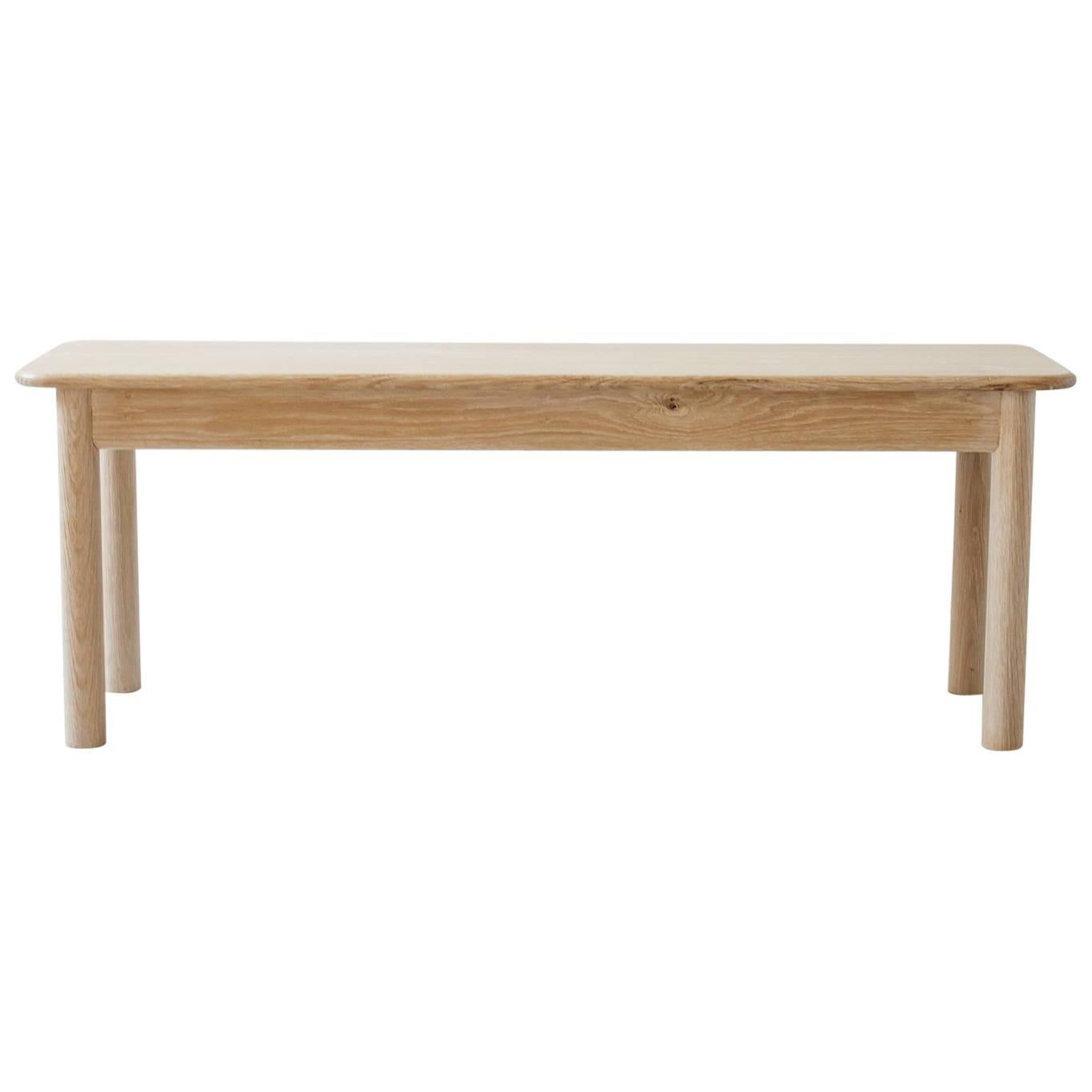 Contemporary Wood Range Bench in White Oak by Fort Standard For Sale