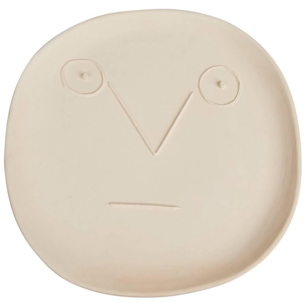 Pablo Picasso, Visage Géométrique Aux Traits White Earthenware Dish 1956 A.R.361