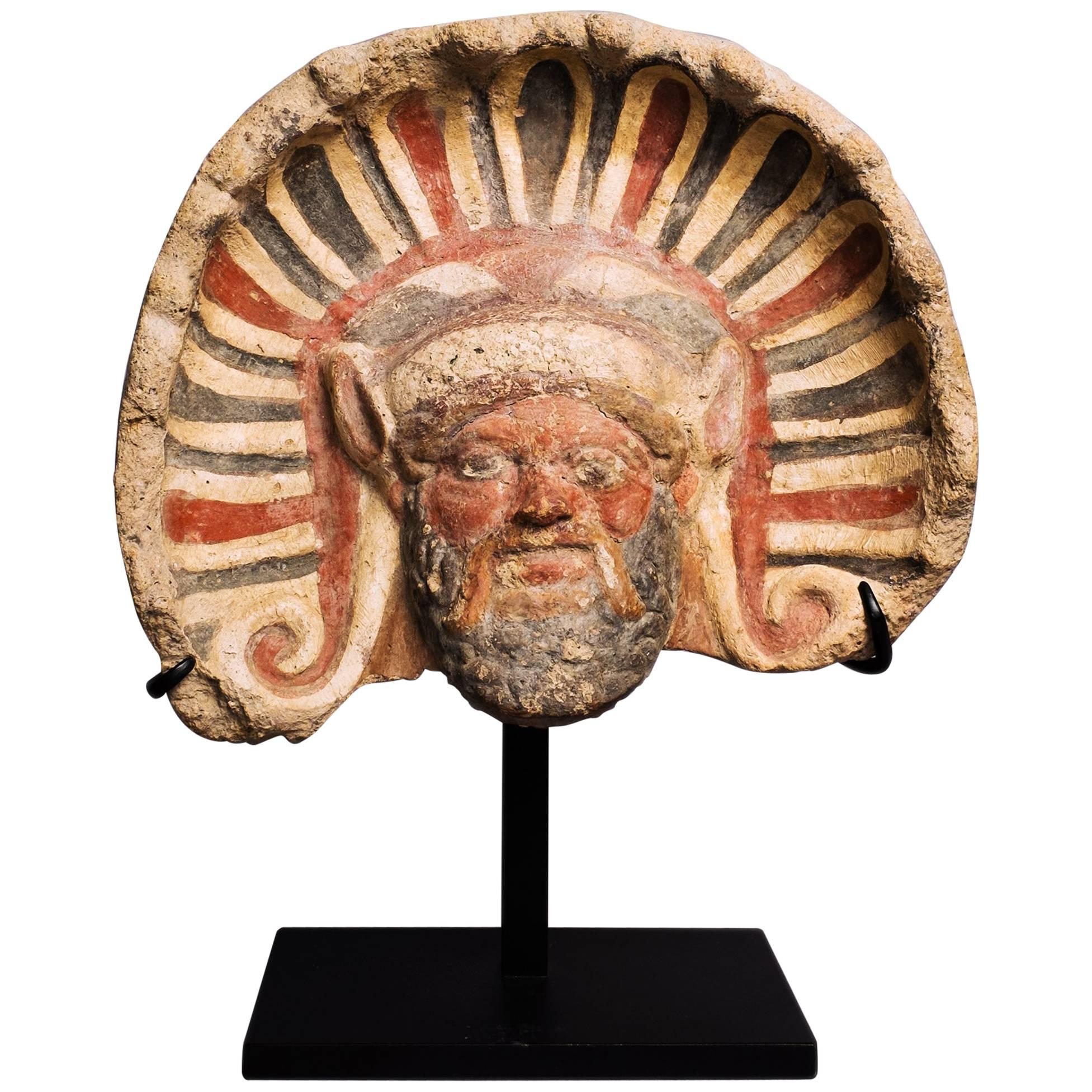Etruscan Terracotta Antefix, 6th-5th Century BC For Sale