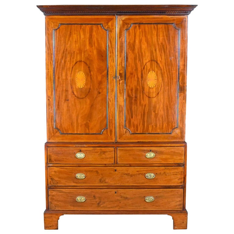 Antique Housekeepers Cupboard Linen Press Pine Georgian, 19th Antique Linen Press, English, Georgian, Housekeeper's Cupboard, circa 1780 - Antique Housekeepers Cupboard Linen Press Pine Georgian, 19th