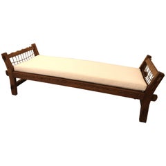 Vintage Stunning Rope Daybed in the Style of Jeanneret, Prouvé, Perriand for Chandigarh