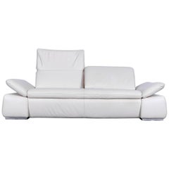 Koinor Evento Designer Leather Sofa White Three-Seat