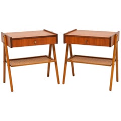 1960s Pair of Swedish Teak Bedside Tables by AB Carlstrom