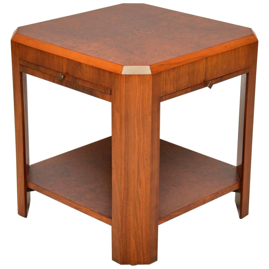 1920s Art Deco Vintage Walnut Coffee Table or Side Table