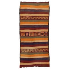 Vintage Berber Moroccan Kilim Rug with Modern Cabin Style, Flat-weave Kilim Rug