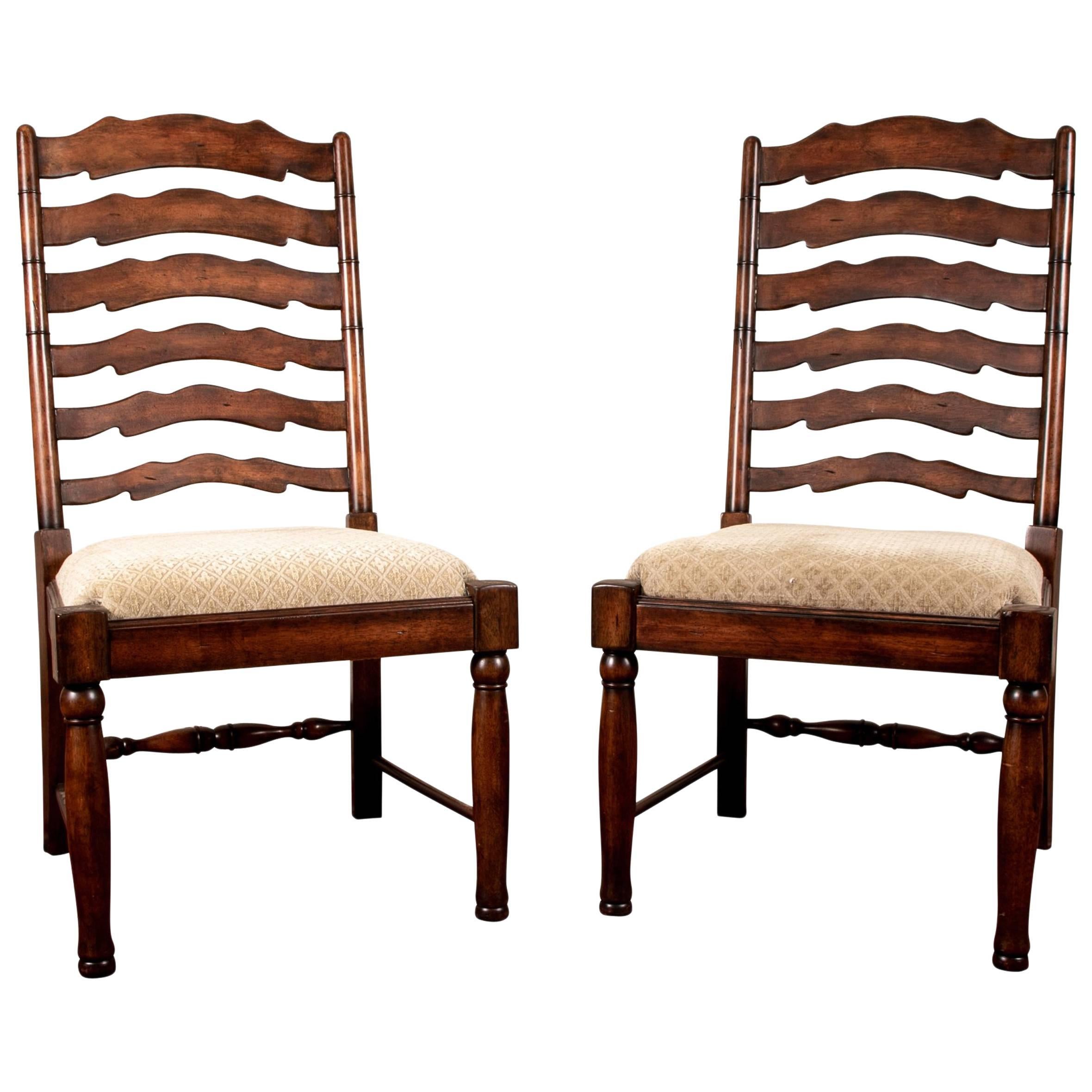 Pair of Mahogany Ladder Back Chairs