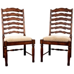 Pair of Mahogany Ladder Back Chairs