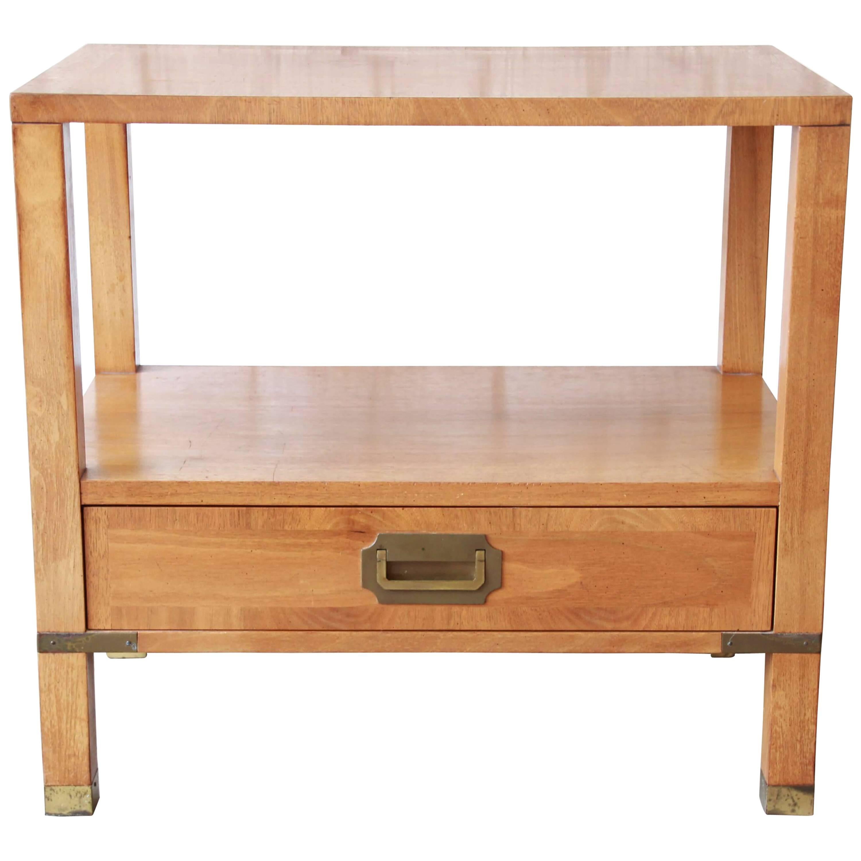 Baker Furniture Milling Road Midcentury Campaign Nightstand