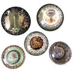 Five Pieces of Glass Paperweights from Italy and France, Circa 1900 - 1960