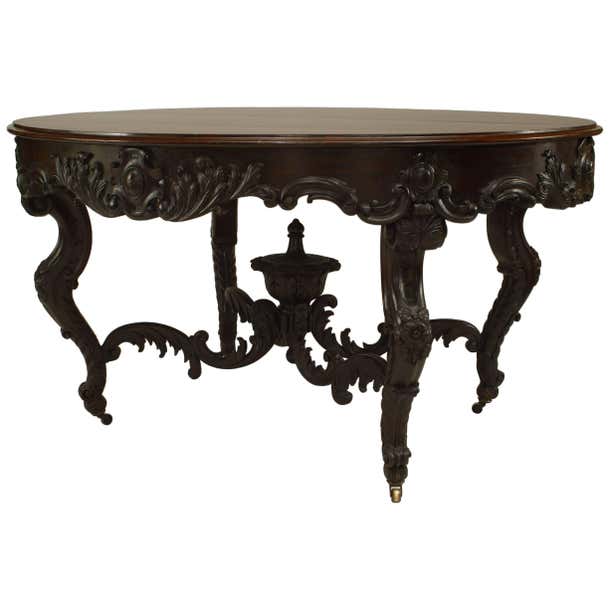 Alexander Roux Table Renaissance American Victorian Roux Rosewood Center Table For Sale at 1stDibs