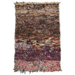 Vintage Berber Moroccan Boucherouite Rug, Moroccan Shag Accent Rug