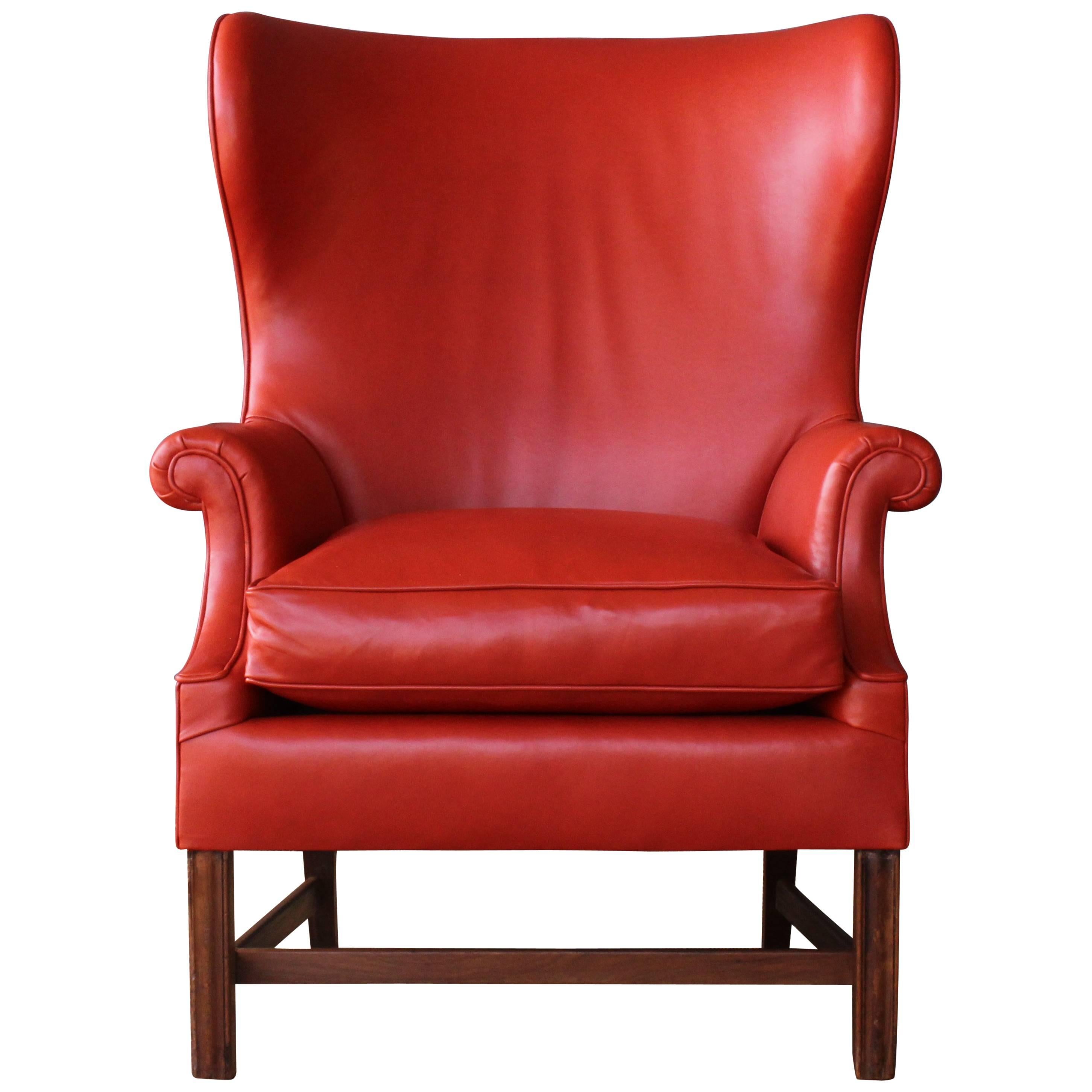 1940s Wingback Leather Armchair