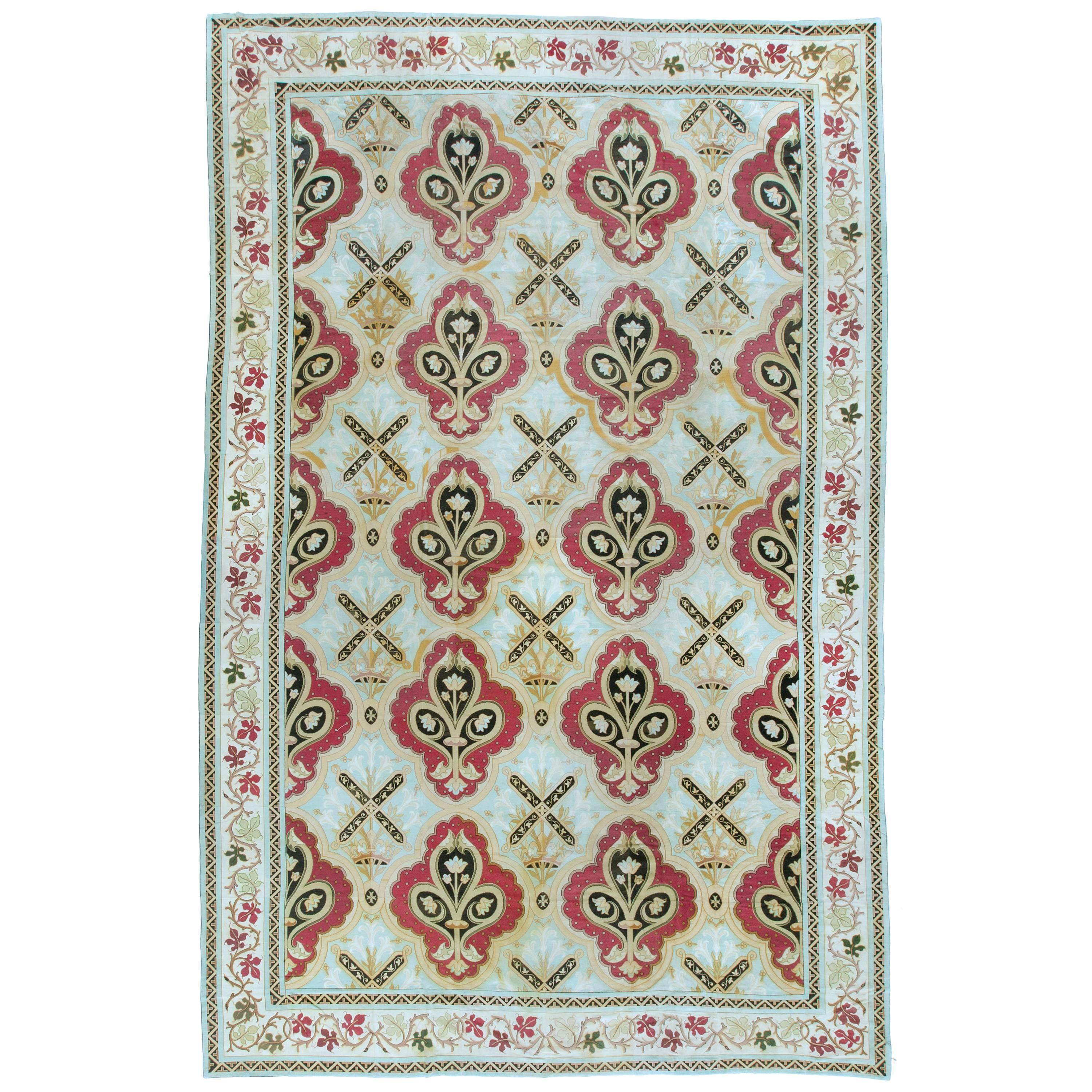 Antike französische Nadelspitze, Textil, um 1880  12'7 x 19'10