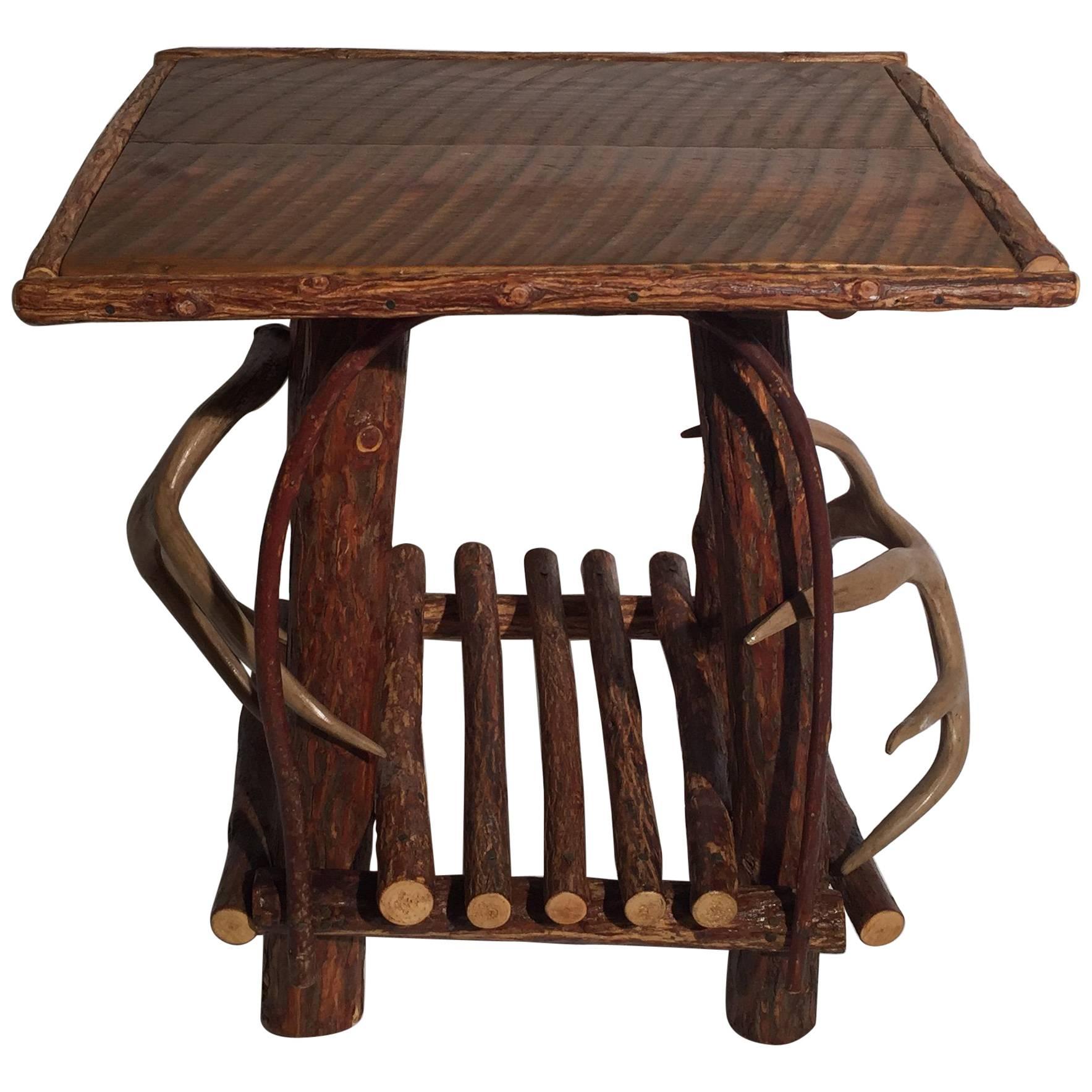 Adirondack Style Table with Horn Mounts