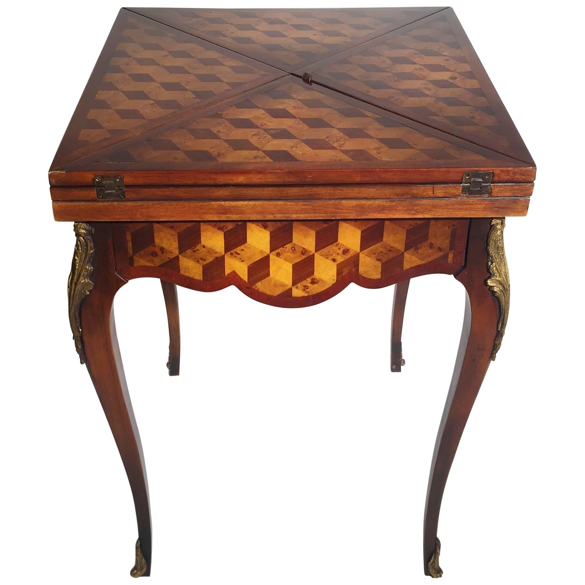 Parquetry Handkerchief Game Table by Theodore Alexander