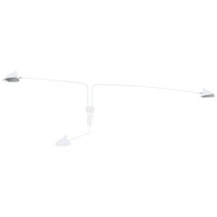 Serge Mouille - Rotating Wall Sconce with 3 Arms in White