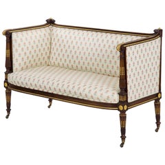 French Louis XVI Style Ormolu and Mahogany Canapé Sofa Settee, Late 19th Century