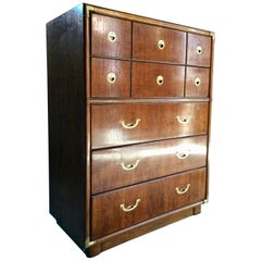 Magnificent American Drexel Campaign Chest of Drawers Dresser Accolade Mahogany
