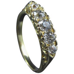 Victorian 18-Karat Gold and Diamond Five-Stone Ring