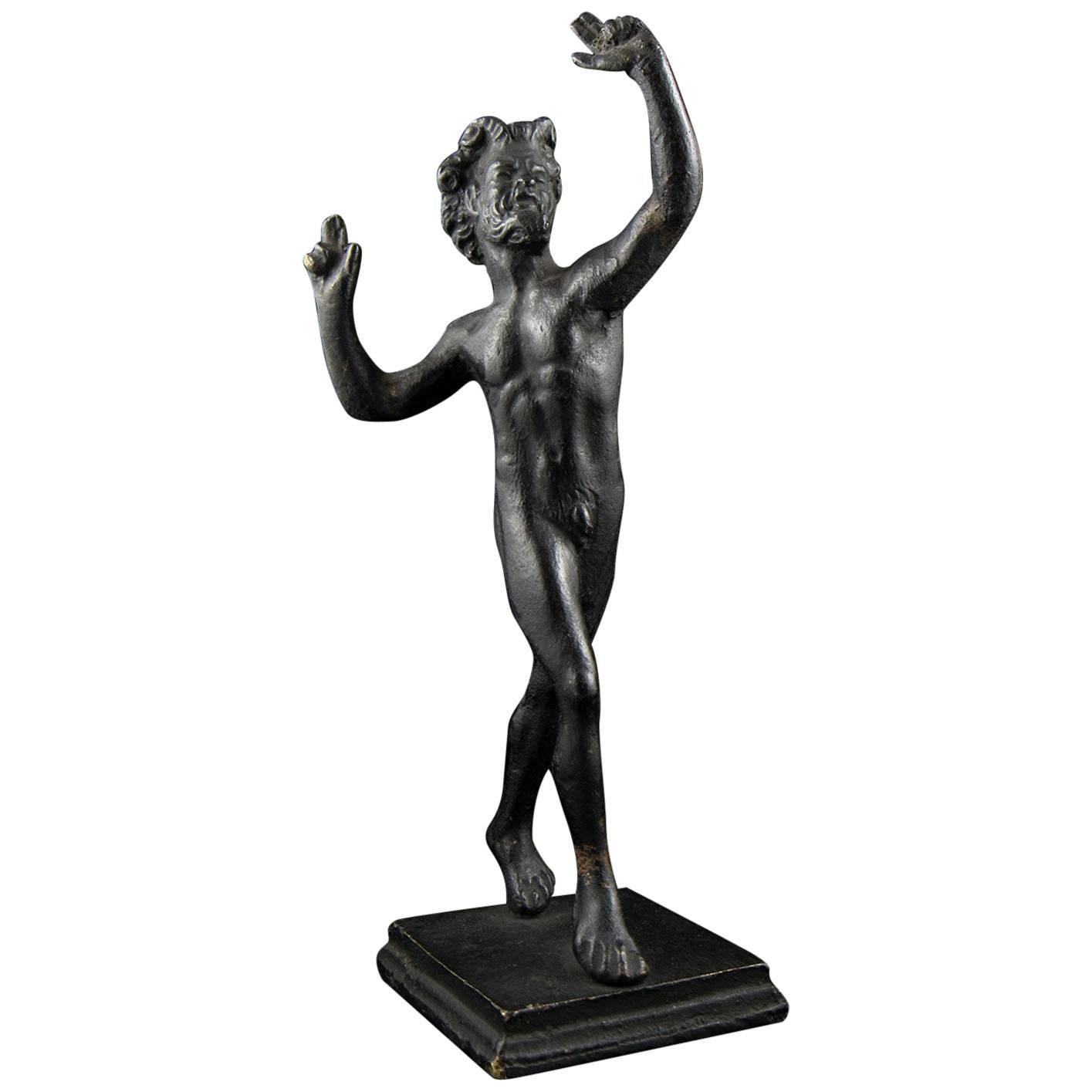 19th Century Well Cast Bronze Dancing Faun For Sale