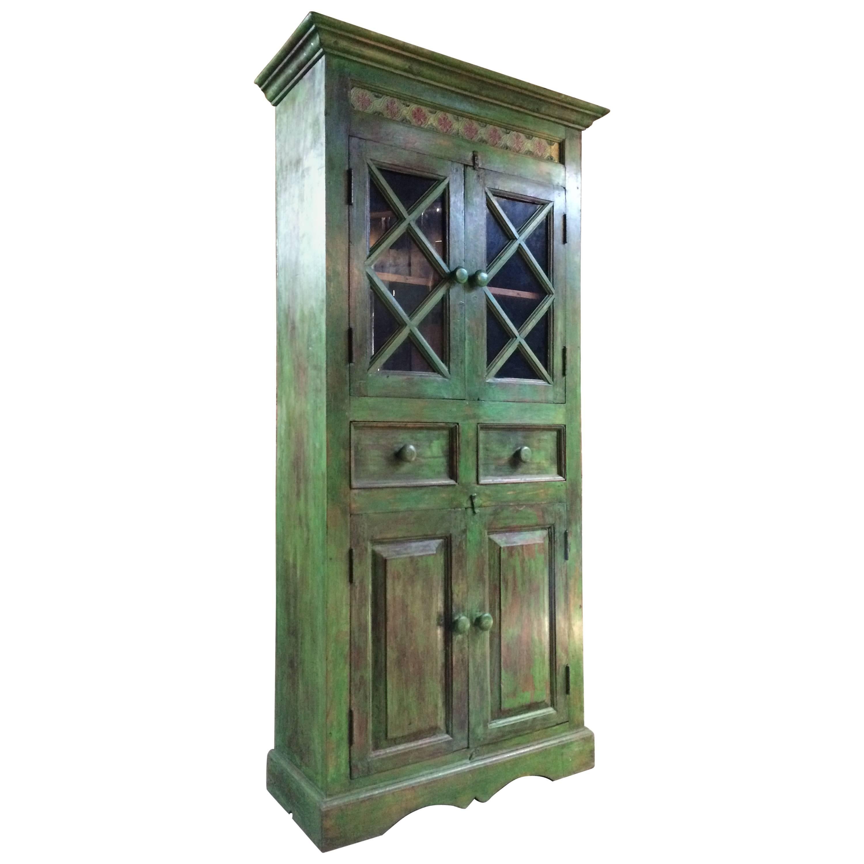 Magnificent Antique Cupboard Pantry French Painted Provincial Style Distressed