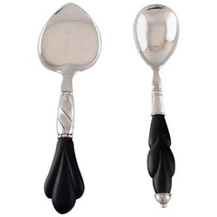 Danish Art Deco Serving Spoon and Spade, Three Towers, 1910s-1920s